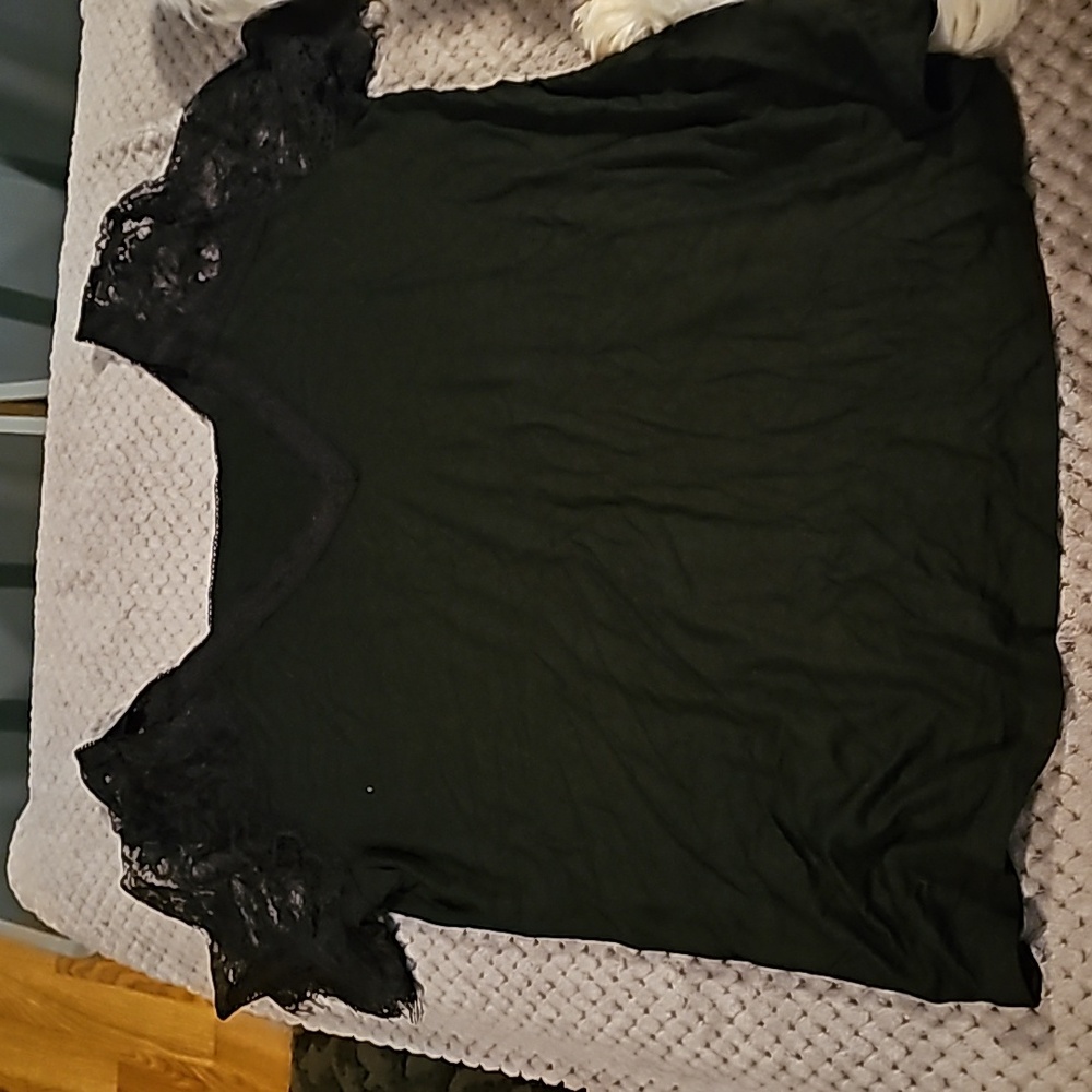L shirt with lace sleeves